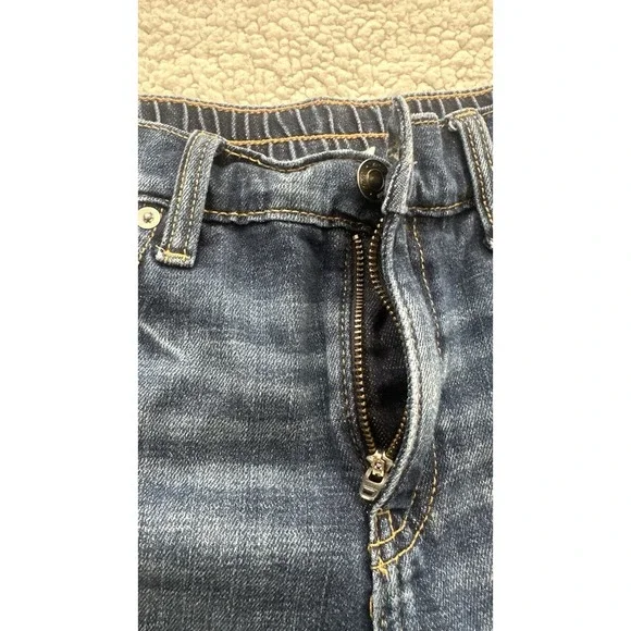 Aerie Women's Blue Denim Jean Shorts Size Small Elastic Waist Distressed Hem - Picture 3 of 7